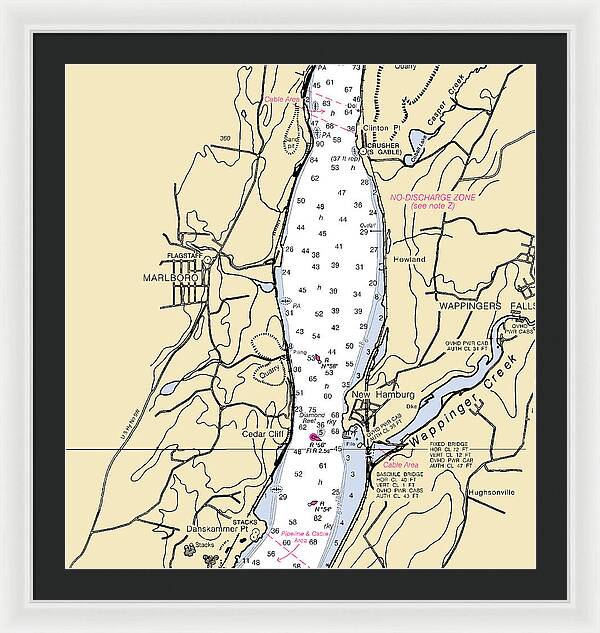 New Hamburg-new York Nautical Chart - Framed Print