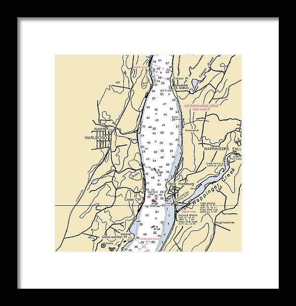 New Hamburg-new York Nautical Chart - Framed Print