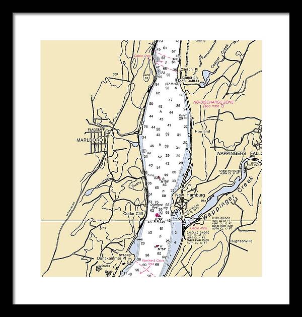 New Hamburg-new York Nautical Chart - Framed Print