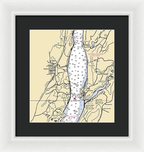 New Hamburg-new York Nautical Chart - Framed Print