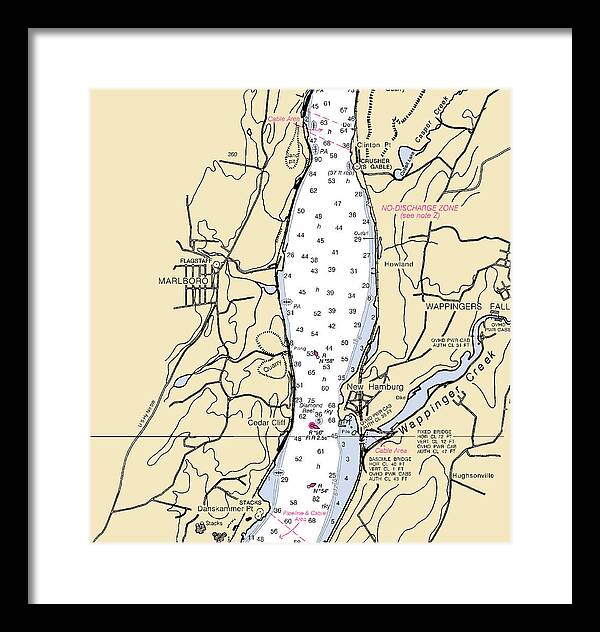 New Hamburg-new York Nautical Chart - Framed Print