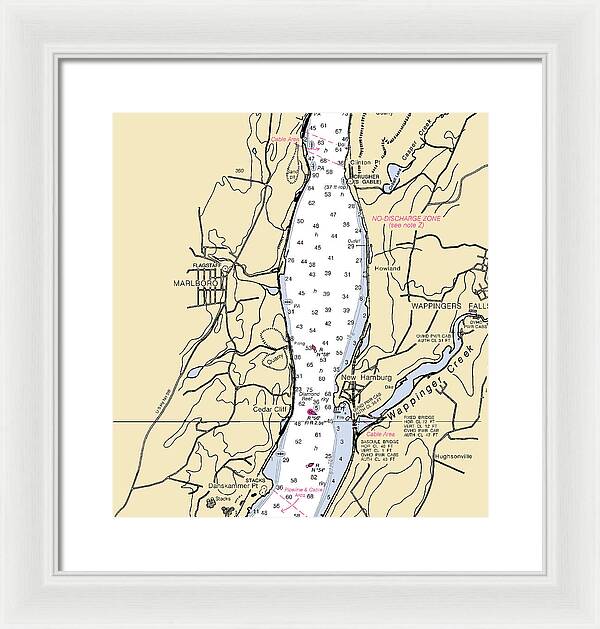 New Hamburg-new York Nautical Chart - Framed Print