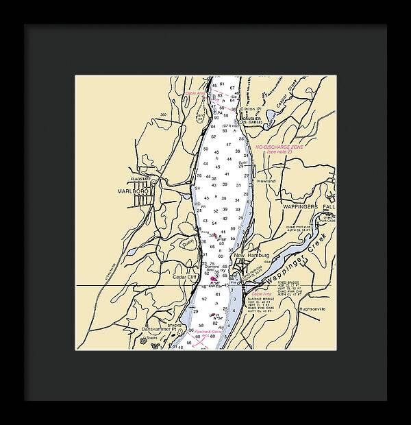 New Hamburg-new York Nautical Chart - Framed Print