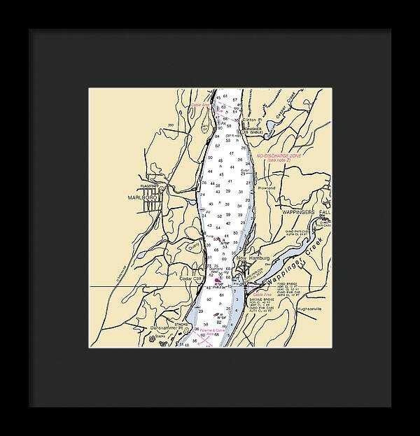 New Hamburg-new York Nautical Chart - Framed Print