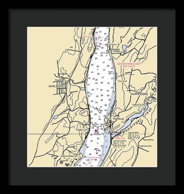 New Hamburg-new York Nautical Chart - Framed Print