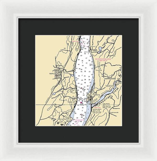 New Hamburg-new York Nautical Chart - Framed Print