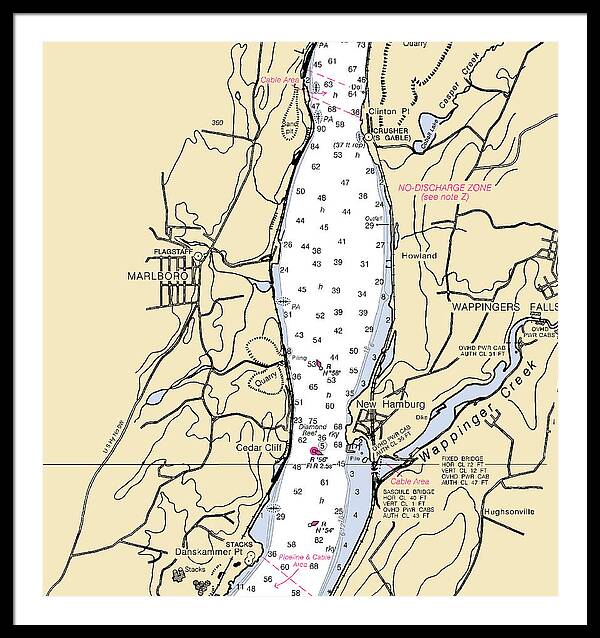 New Hamburg-new York Nautical Chart - Framed Print