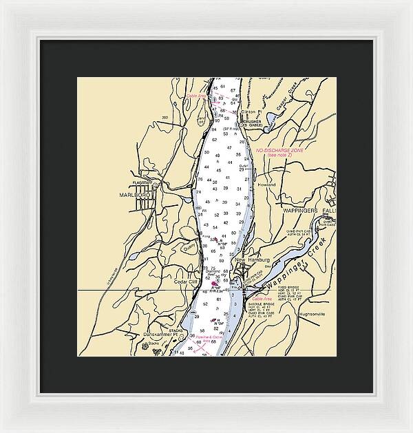 New Hamburg-new York Nautical Chart - Framed Print