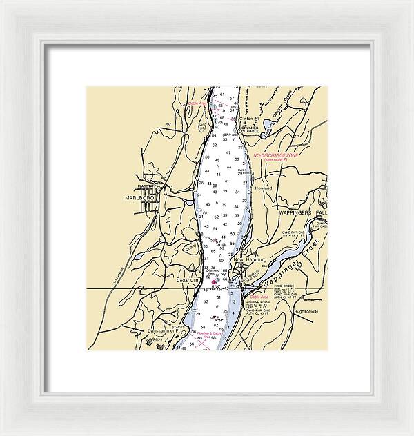 New Hamburg-new York Nautical Chart - Framed Print