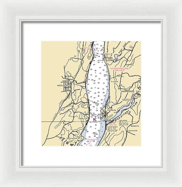 New Hamburg-new York Nautical Chart - Framed Print