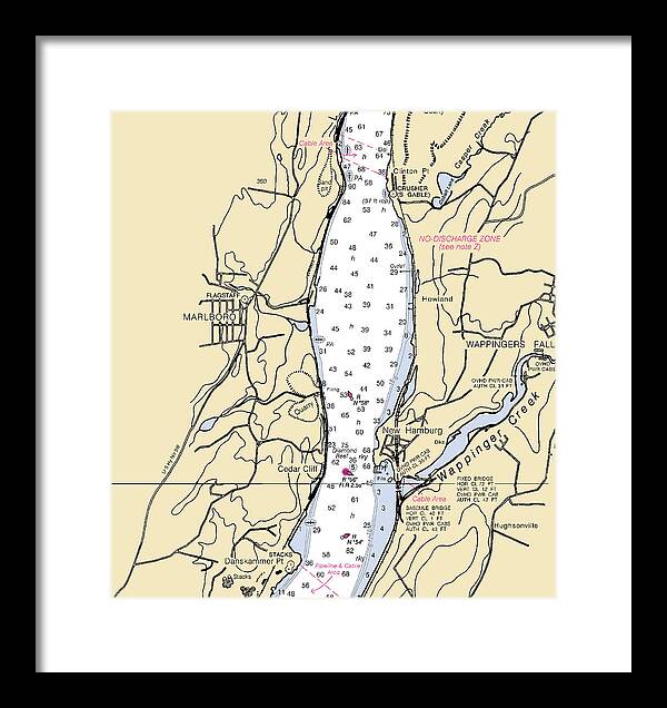 New Hamburg-new York Nautical Chart - Framed Print