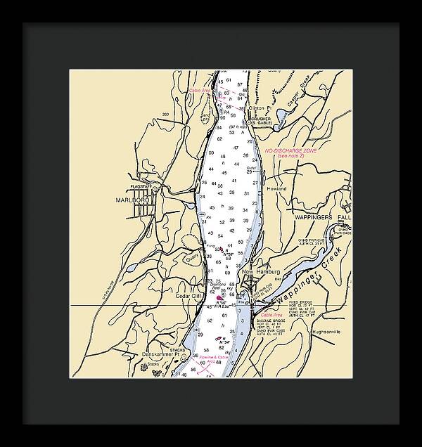 New Hamburg-new York Nautical Chart - Framed Print