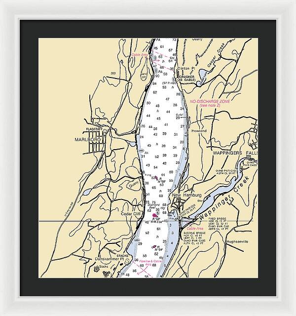 New Hamburg-new York Nautical Chart - Framed Print