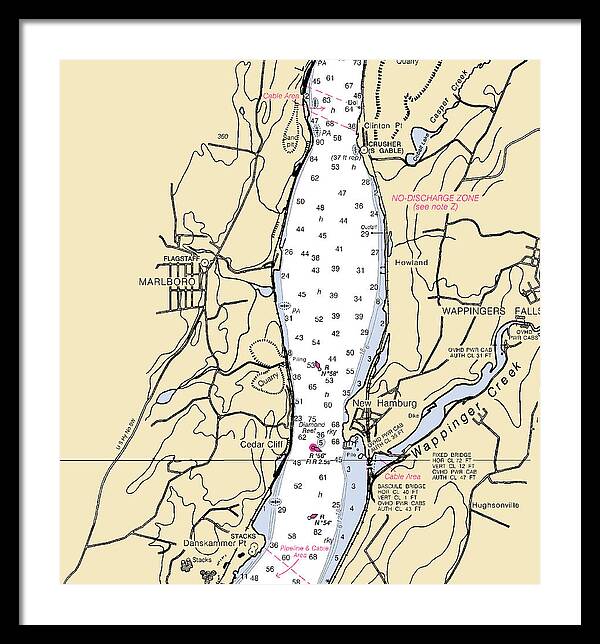 New Hamburg-new York Nautical Chart - Framed Print
