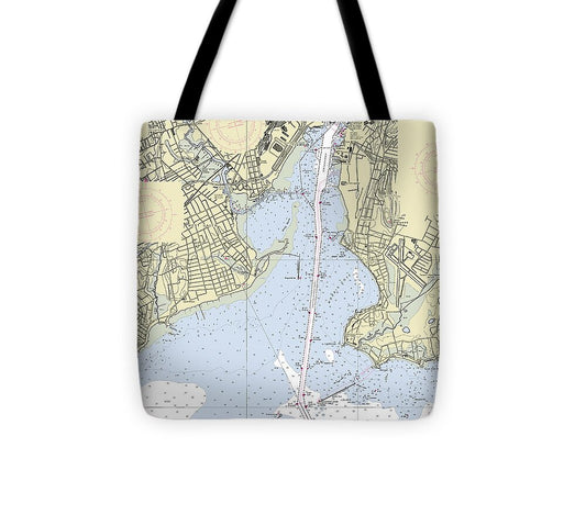 New Haven Connecticut Nautical Chart - Tote Bag