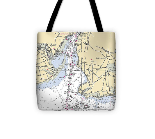 New Haven -connecticut Nautical Chart _v3 - Tote Bag