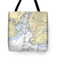 New Haven -connecticut Nautical Chart _v3 - Tote Bag