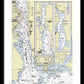 New London Connecticut Nautical Chart - Framed Print