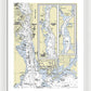 New London Connecticut Nautical Chart - Framed Print