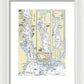 New London Connecticut Nautical Chart - Framed Print