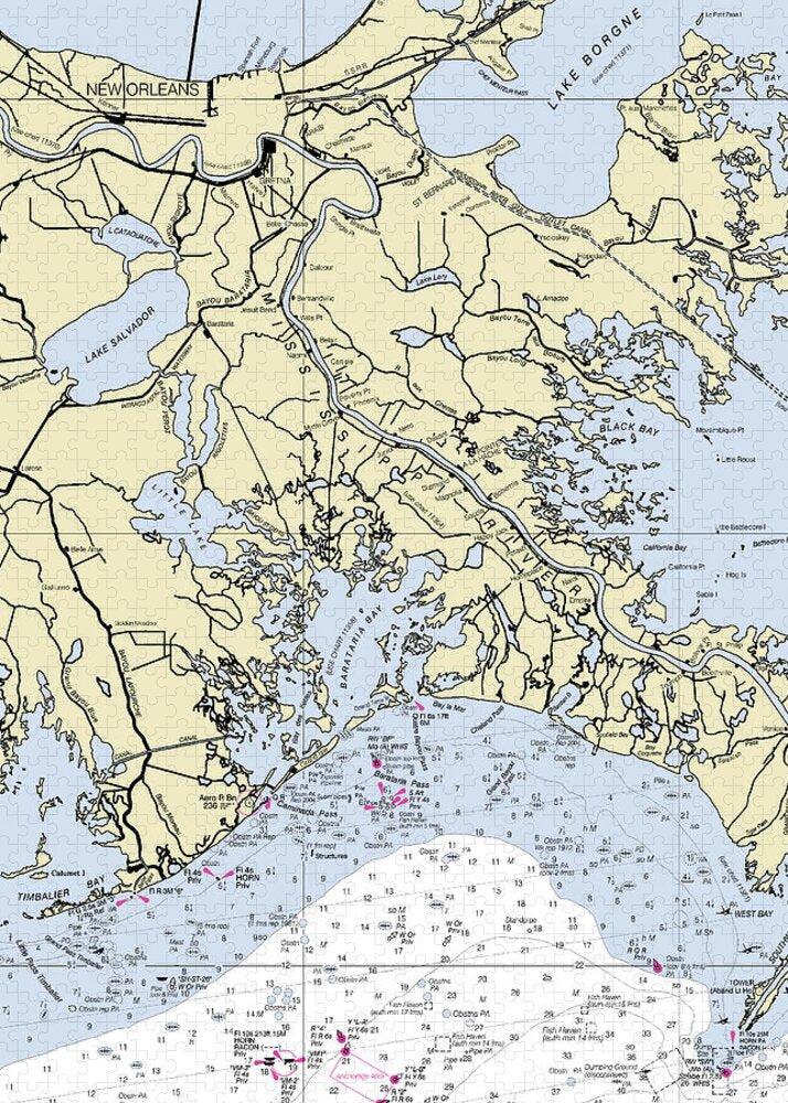 New Orleans Louisiana Nautical Chart - Puzzle