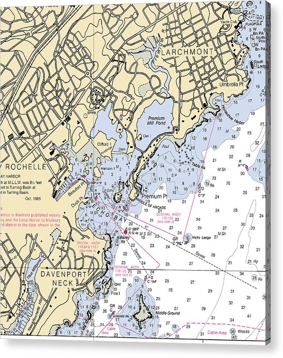 New Rochelle-new York Nautical Chart - Acrylic Print