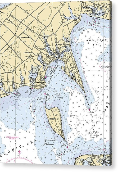 New Suffolk-new York Nautical Chart - Acrylic Print