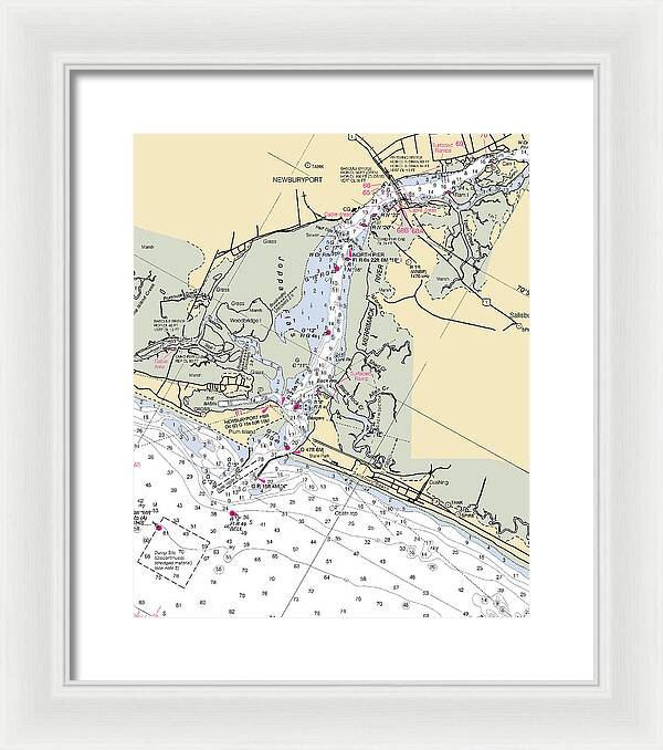 Newburyport-massachusetts Nautical Chart - Framed Print