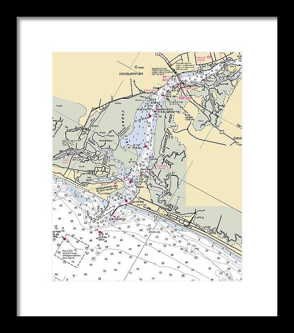Newburyport-massachusetts Nautical Chart - Framed Print