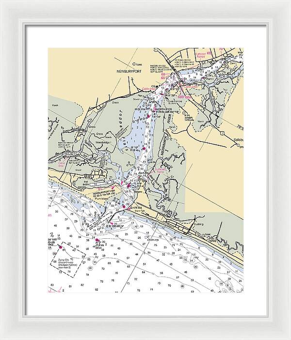 Newburyport-massachusetts Nautical Chart - Framed Print