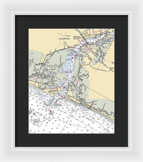 Newburyport-massachusetts Nautical Chart - Framed Print