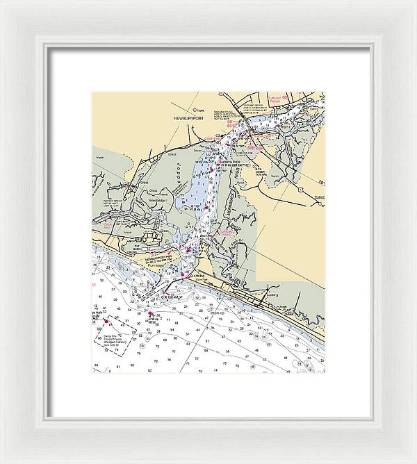 Newburyport-massachusetts Nautical Chart - Framed Print