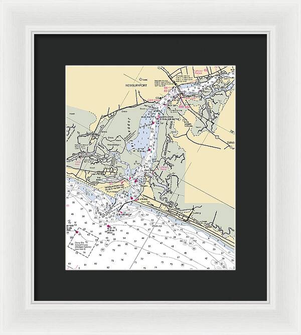 Newburyport-massachusetts Nautical Chart - Framed Print