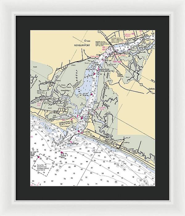 Newburyport-massachusetts Nautical Chart - Framed Print