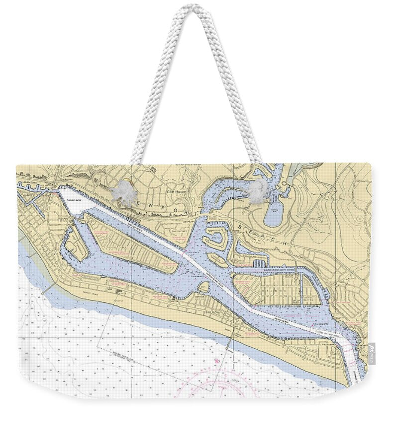 Newport Beach -california Nautical Chart _v3 - Weekender Tote Bag