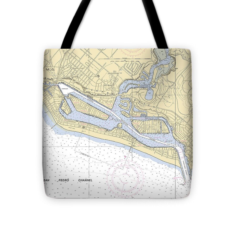 Newport Beach -california Nautical Chart _v3 - Tote Bag