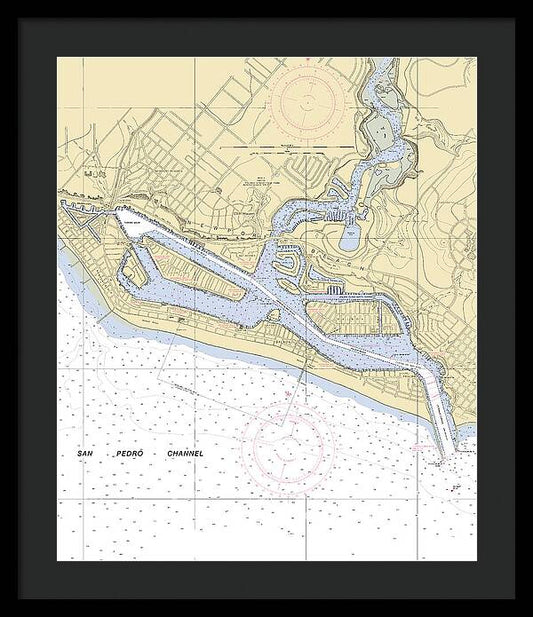 Newport Beach -california Nautical Chart _v3 - Framed Print