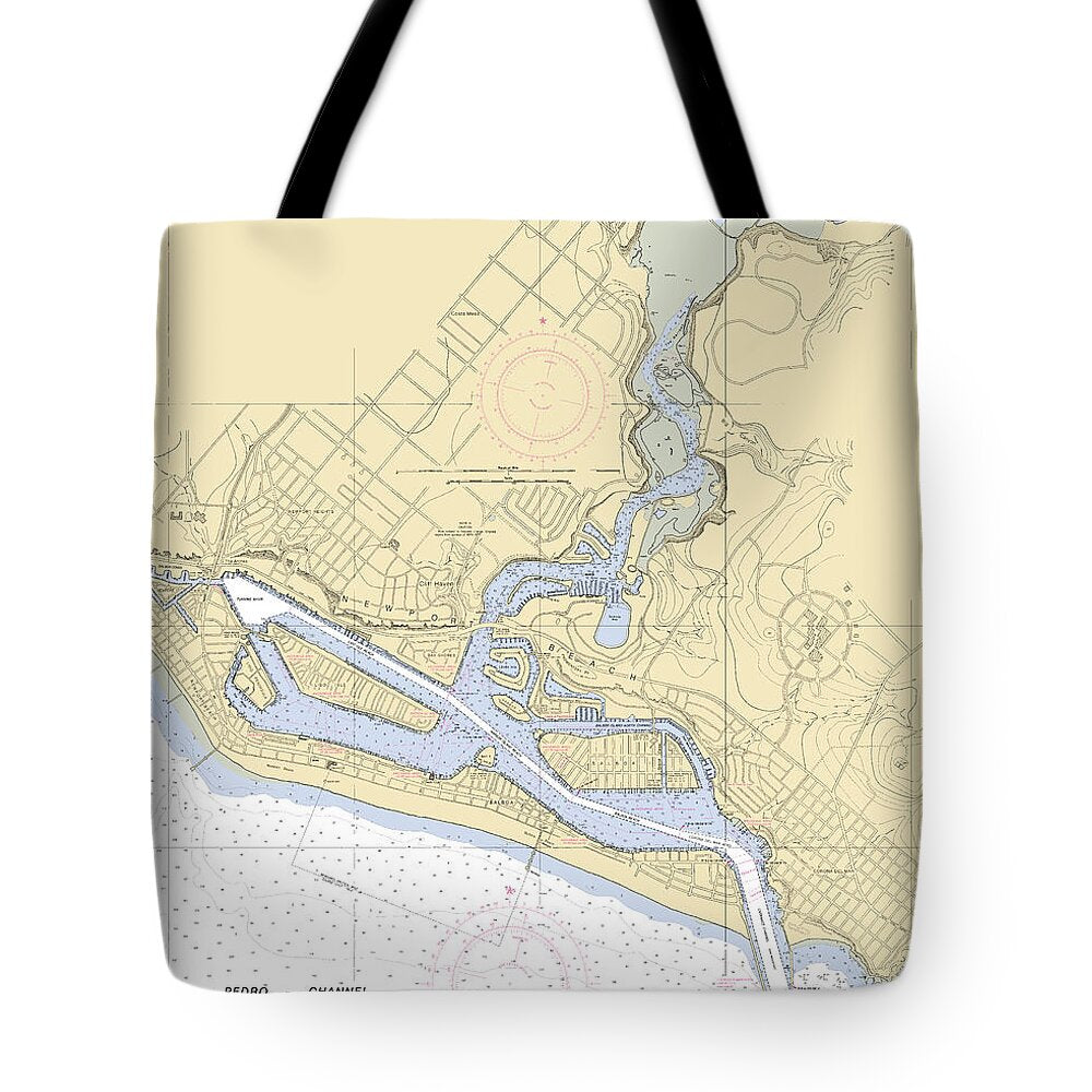 Newport-beach -california Nautical Chart _v6 - Tote Bag