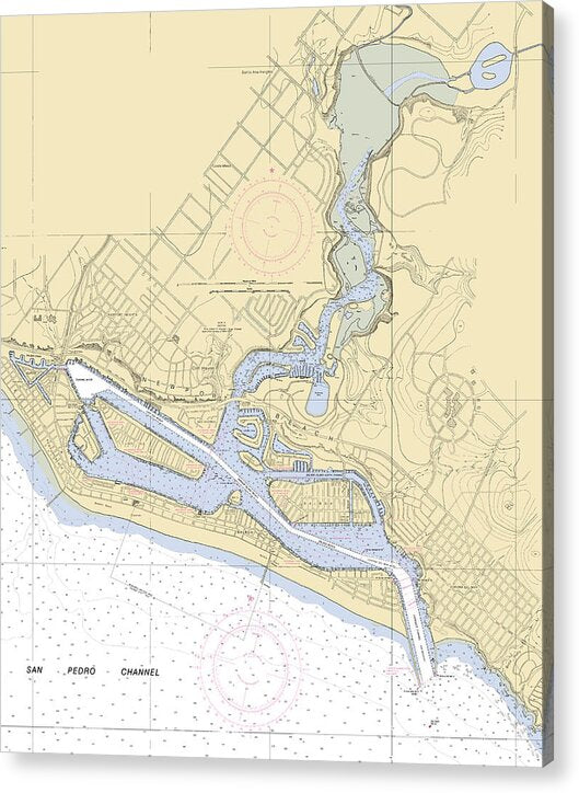 Newport-beach -california Nautical Chart _v6 - Acrylic Print