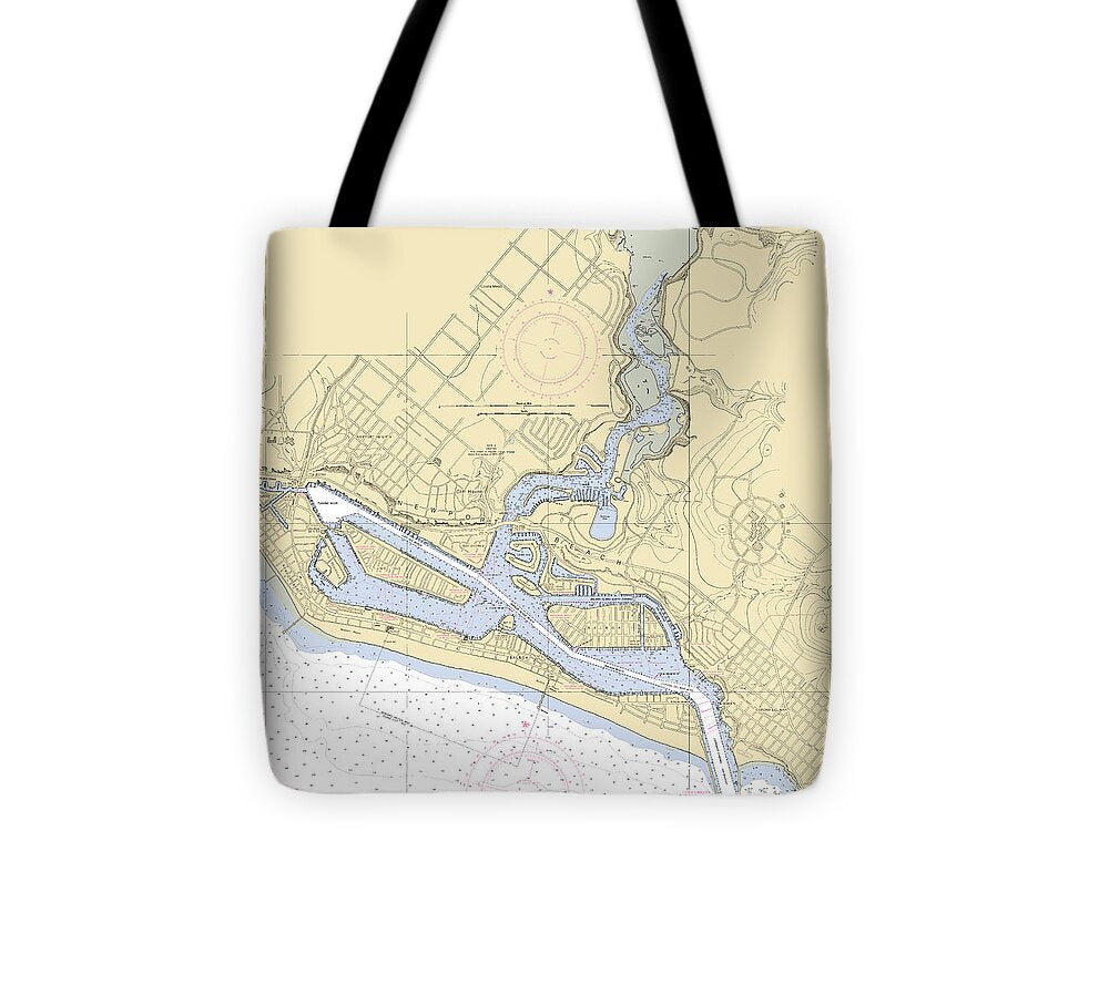 Newport-beach -california Nautical Chart _v6 - Tote Bag