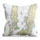 Newport Rhode Island Nautical Chart - Throw Pillow