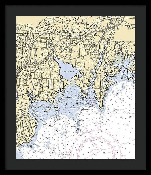 Noroton-connecticut Nautical Chart - Framed Print