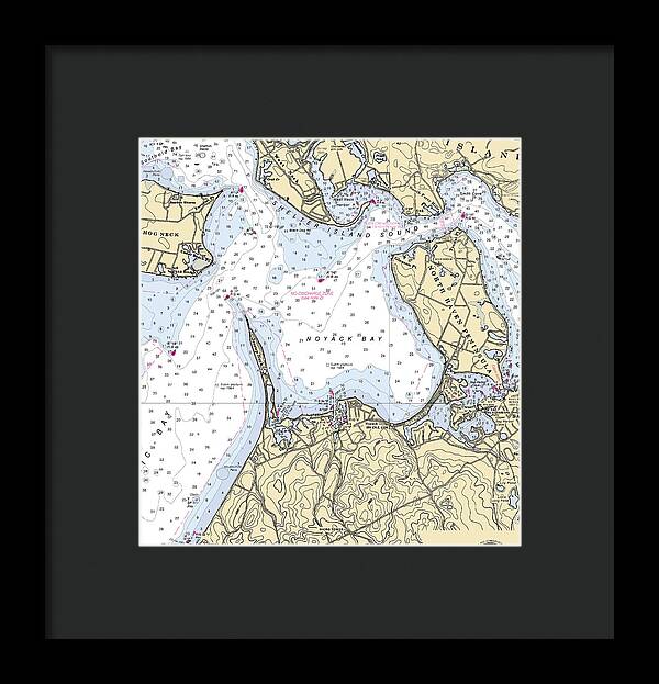 Noyack-new York Nautical Chart - Framed Print