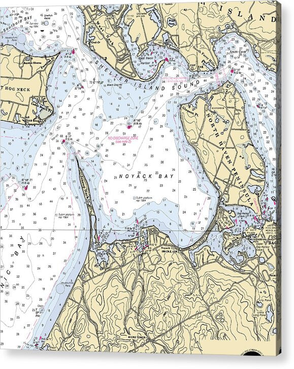 Noyack-new York Nautical Chart - Acrylic Print