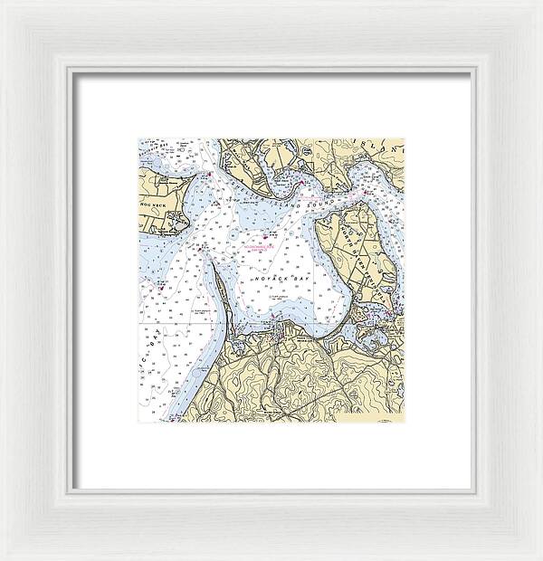 Noyack-new York Nautical Chart - Framed Print