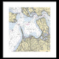 Noyack-new York Nautical Chart - Framed Print