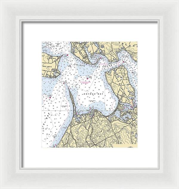 Noyack-new York Nautical Chart - Framed Print