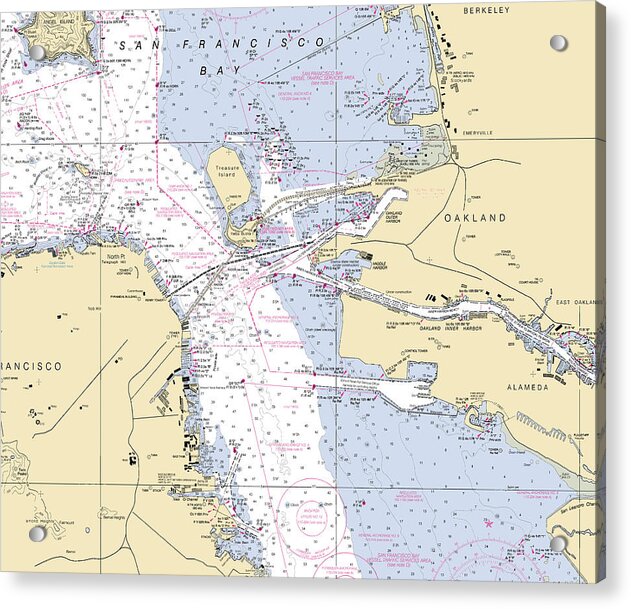 Oakland -california Nautical Chart _v6 - Acrylic Print