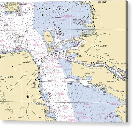 Oakland -california Nautical Chart _v6 - Acrylic Print