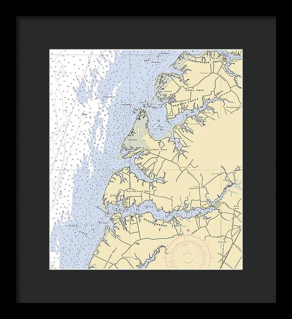 Occohannock Creek-virginia Nautical Chart - Framed Print